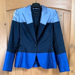 Escada Women's Blue and Black Block Blazer